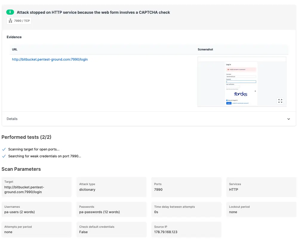 Bitbucket Password Auditor CAPTCHA check