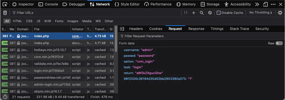 Joomla administrator Web Developer Tools