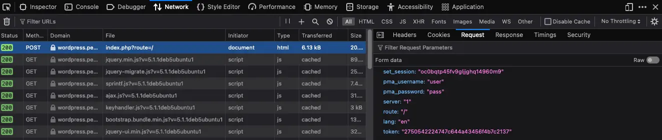 phpMyAdmin Web Developer Tools