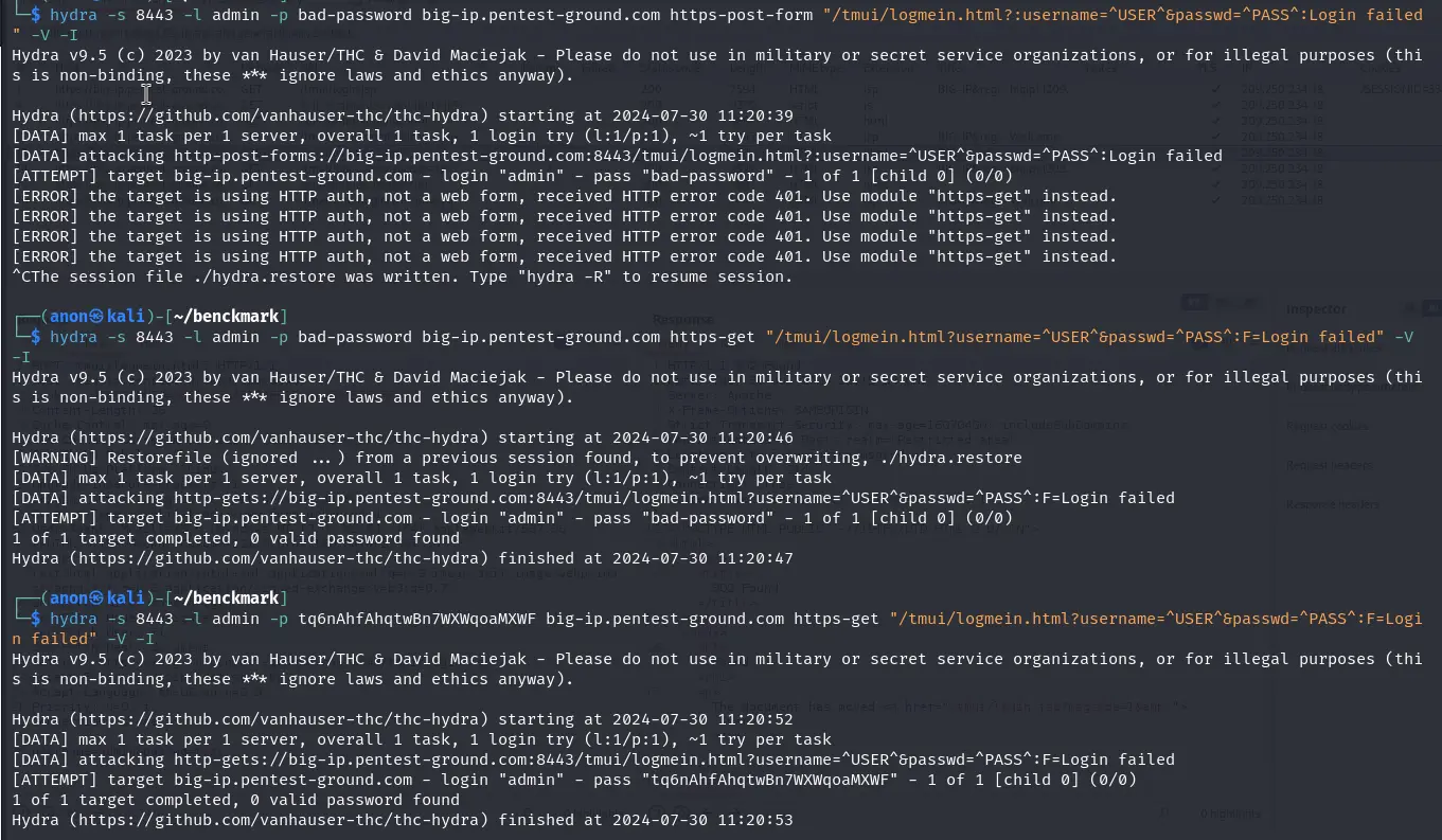 F5 BIG-IP Hydra output