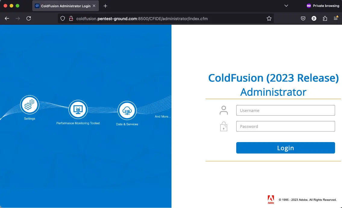 Adobe Coldfusion login form