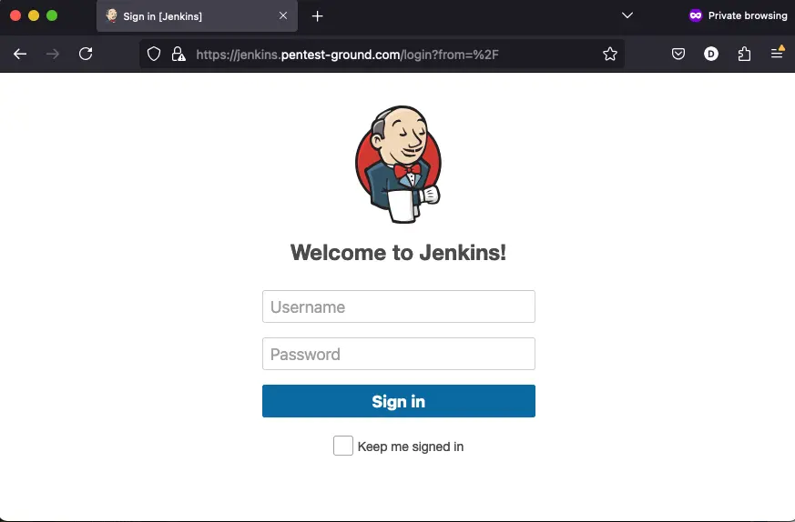 Jenkins web app login