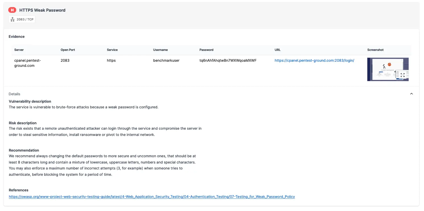 cPanel Password Auditor HTTPS Weak Password