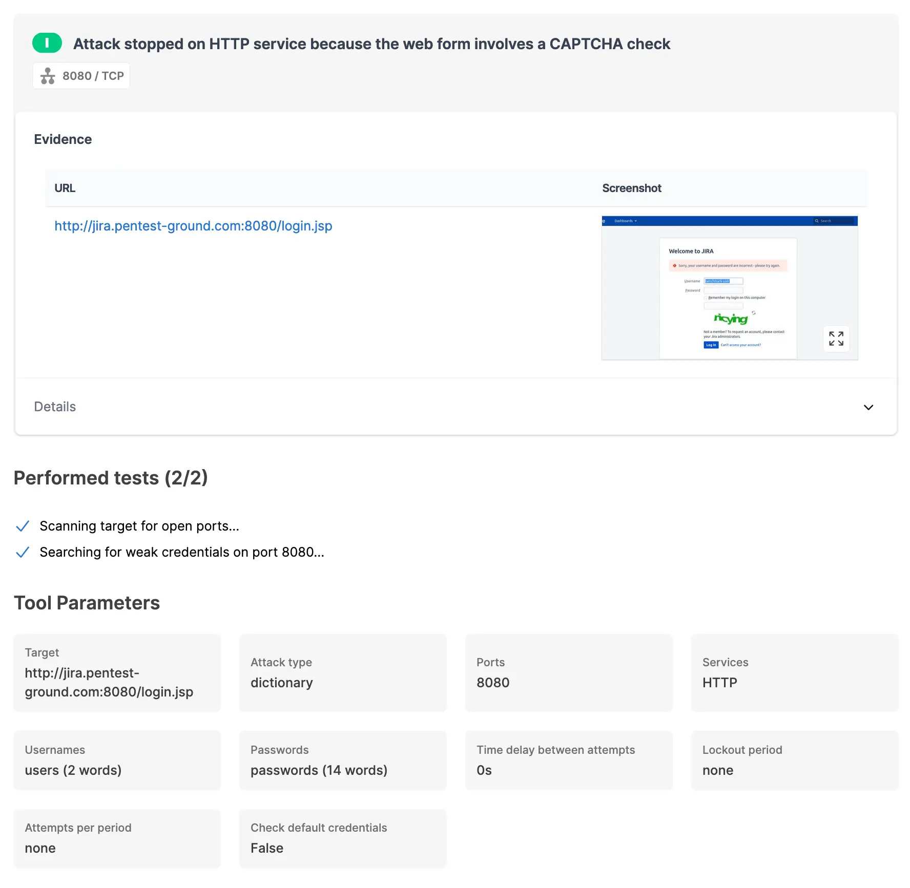 Jira Password Auditor login captcha