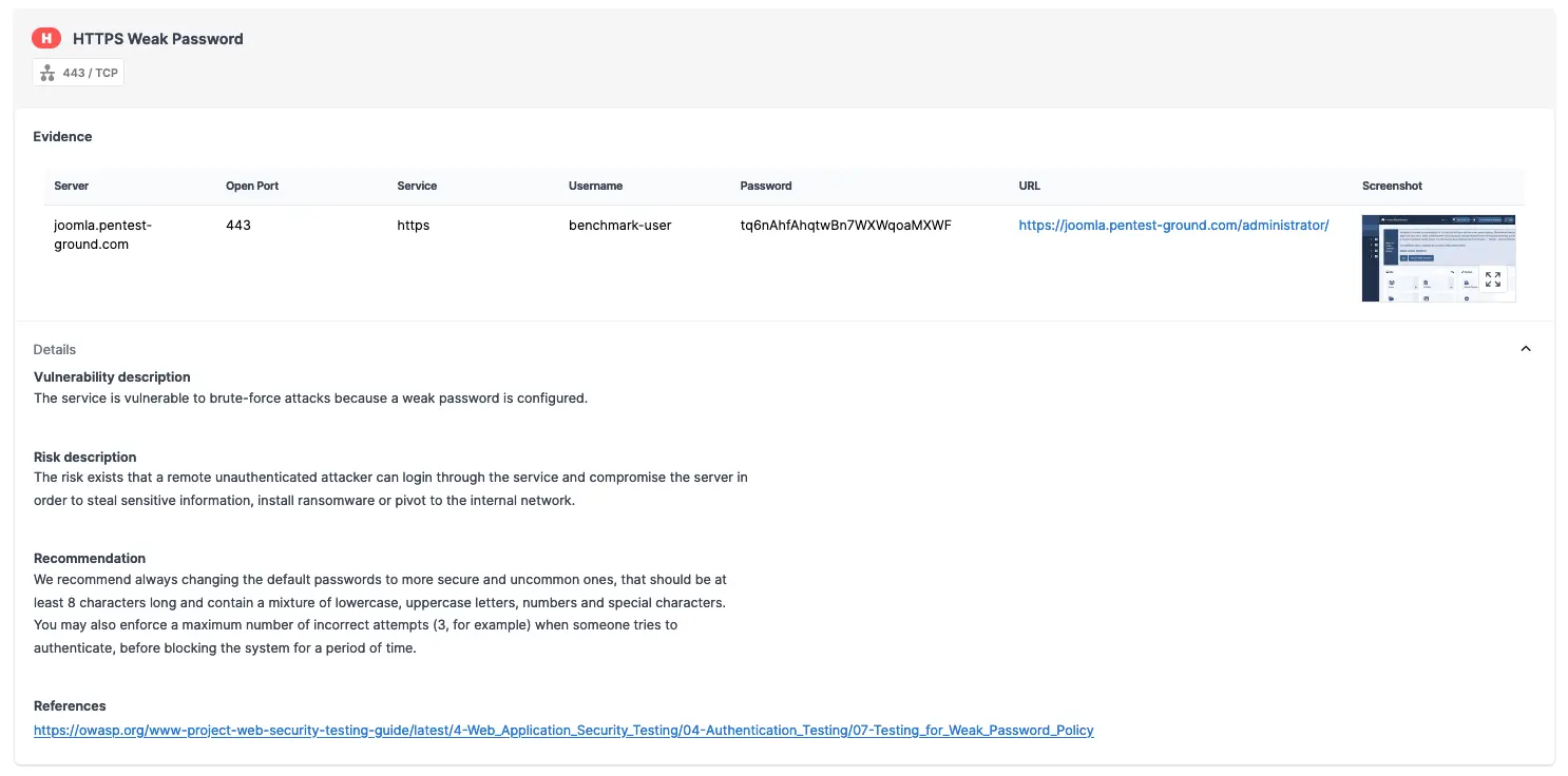 Joomla administrator Password Auditor HTTPS Weak Password