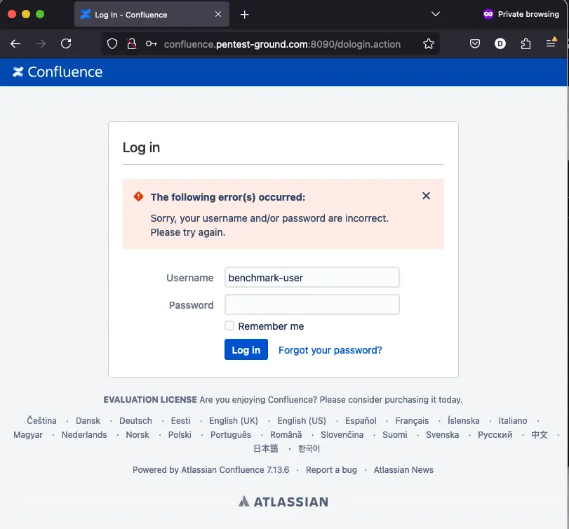 Confluence login error