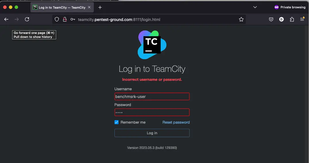 JetBrains TeamCity login error