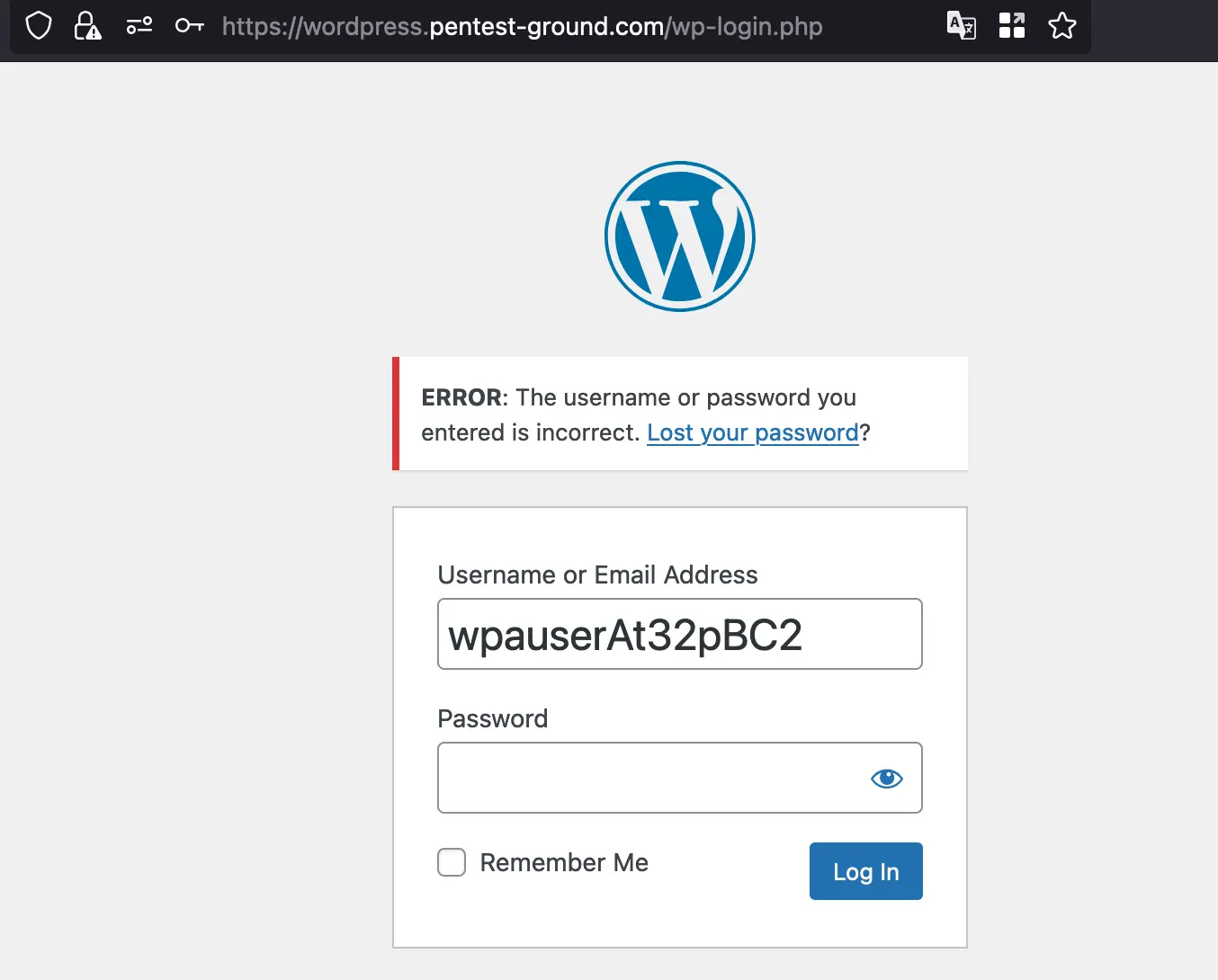 Wordpress error